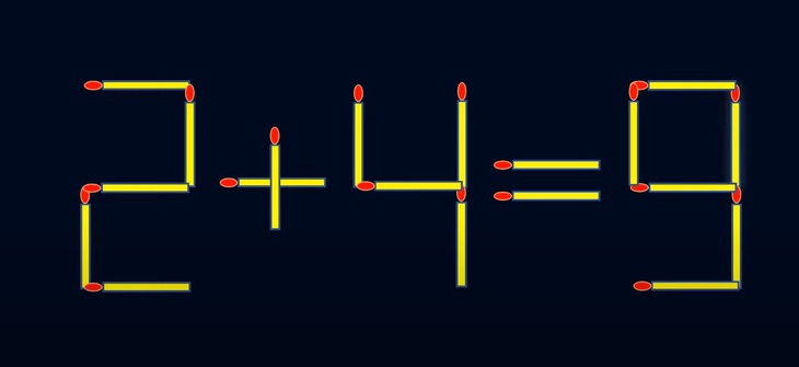 Thử tài IQ: Di chuyển một que diêm để 2+4=9 thành phép tính đúng - Ảnh 1.
