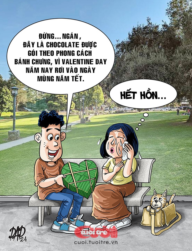 Chiếc bánh Valentine làm hết hồn người yêu - Tranh: DAD