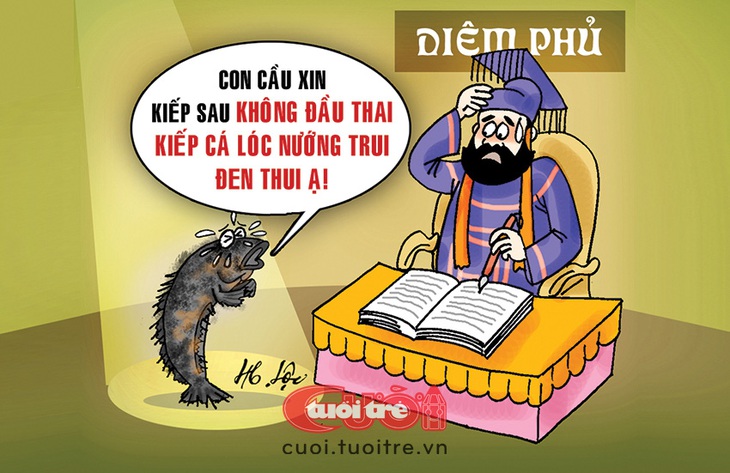 Hết chịu nổi, cá lóc méc Diêm Vương - Tranh: Hữu Lộc