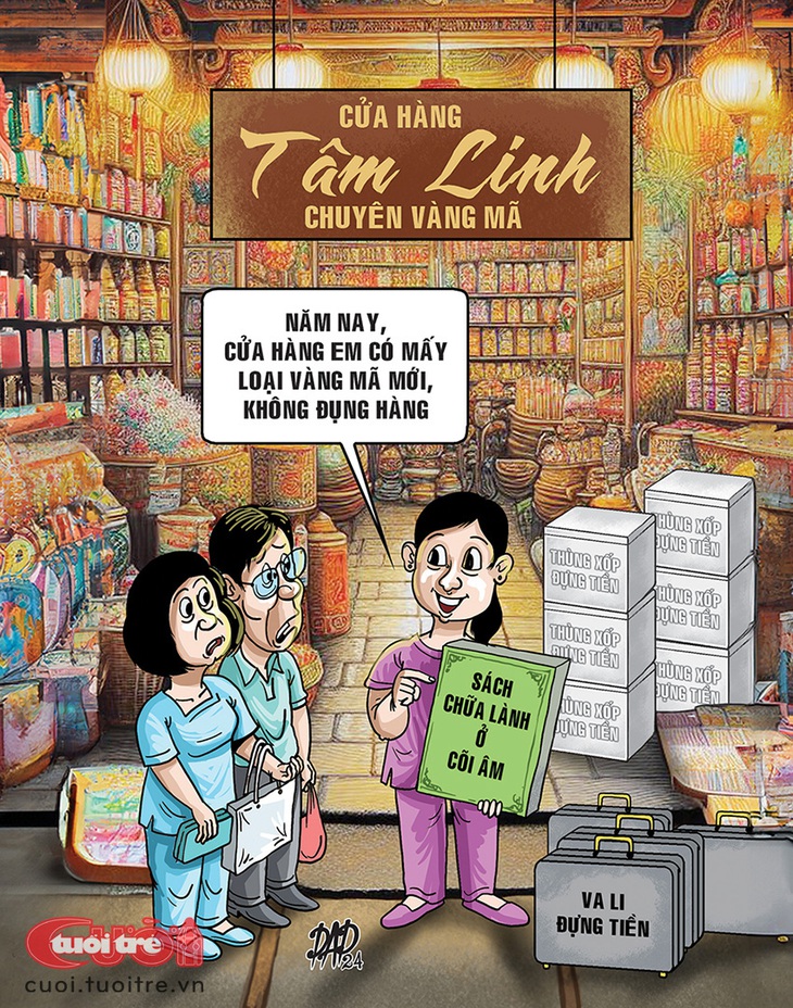 Vàng mã "chữa lành" cho cõi âm - Tranh: DAD