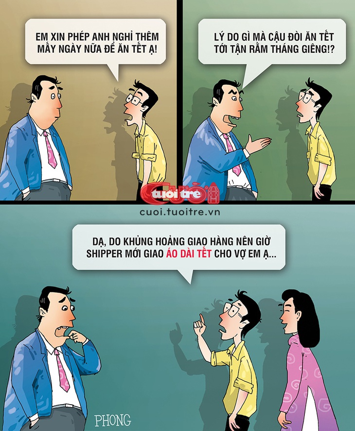 Vì sao vợ chồng tôi ăn Tết muộn - Tranh: PHONG 