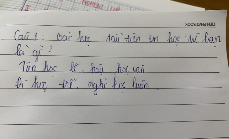 Bài học này xin phép cho 1 điểm. 