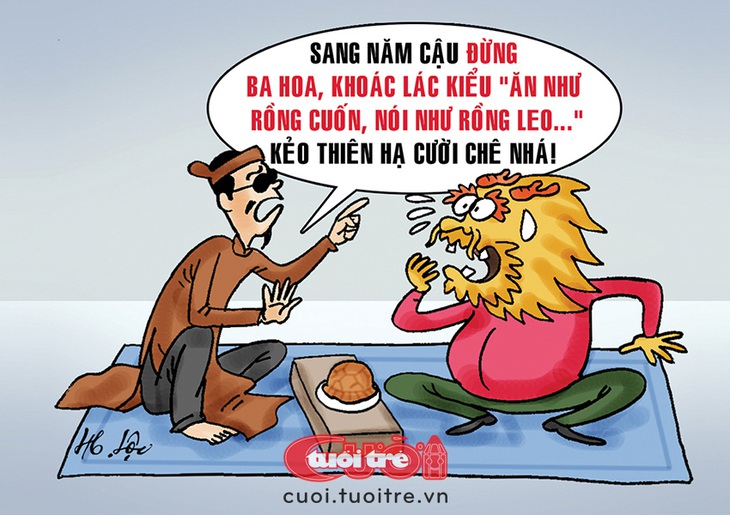 Giáp Thìn đi coi bói bị mắng té tát - Tranh: Hữu Lộc 