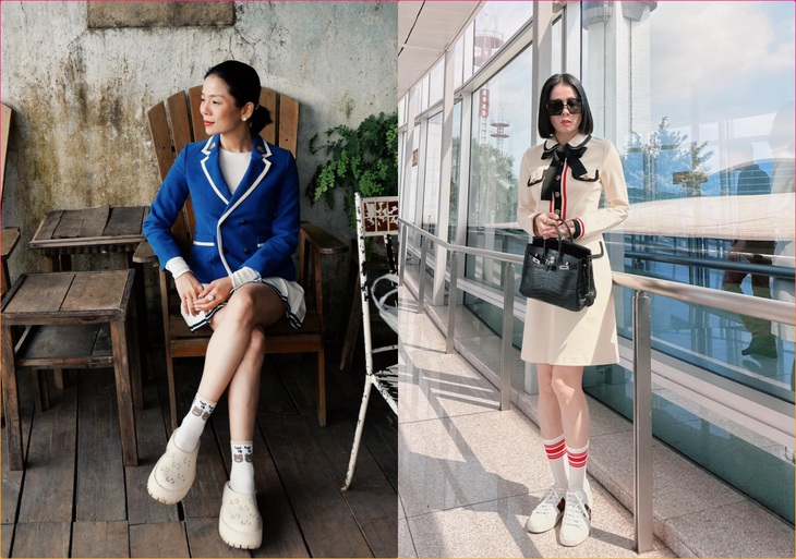 Những set đồ tự mix&match theo logic có lẽ chỉ Lệ Quyên mới hiểu. 