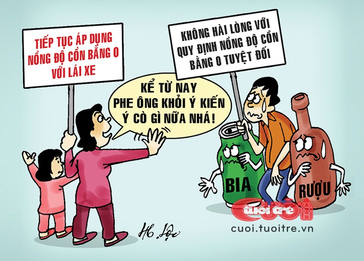 Chia phe vì cái "nồng độ cồn" - Tranh: Hữu Lộc 