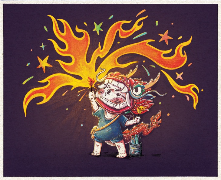 Tác phẩm "Tiểu Long thổi lửa" - Tác giả Trần Thành Đạt.