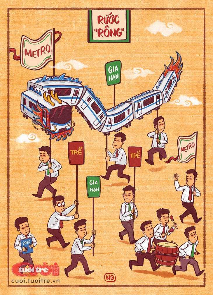 Rước rồng metro năm Thìn - Tranh: Hải Nam
