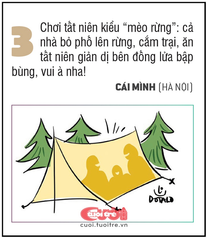 Chơi tất niên kiểu “mèo rừng”: cả nhà bỏ phố lên rừng, cắm trại...