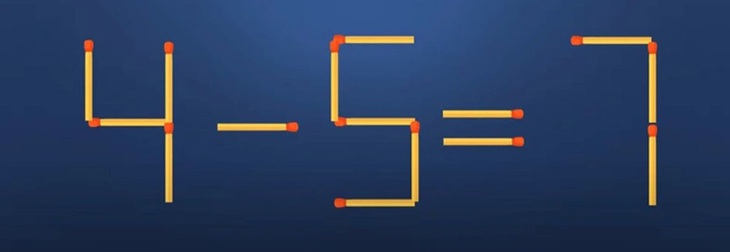 Thử tài IQ: Di chuyển một que diêm để 4-5=7 thành phép tính đúng- Ảnh 1.