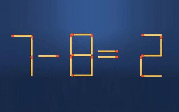 Thử tài IQ: Di chuyển một que diêm để 7-8=2 thành phép tính đúng