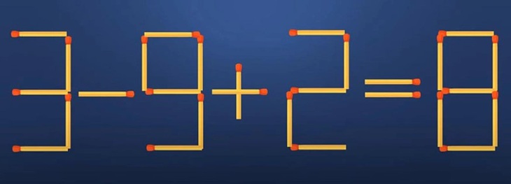 Thử tài IQ: Di chuyển một que diêm để 3-9+2=8 thành phép tính đúng- Ảnh 1.