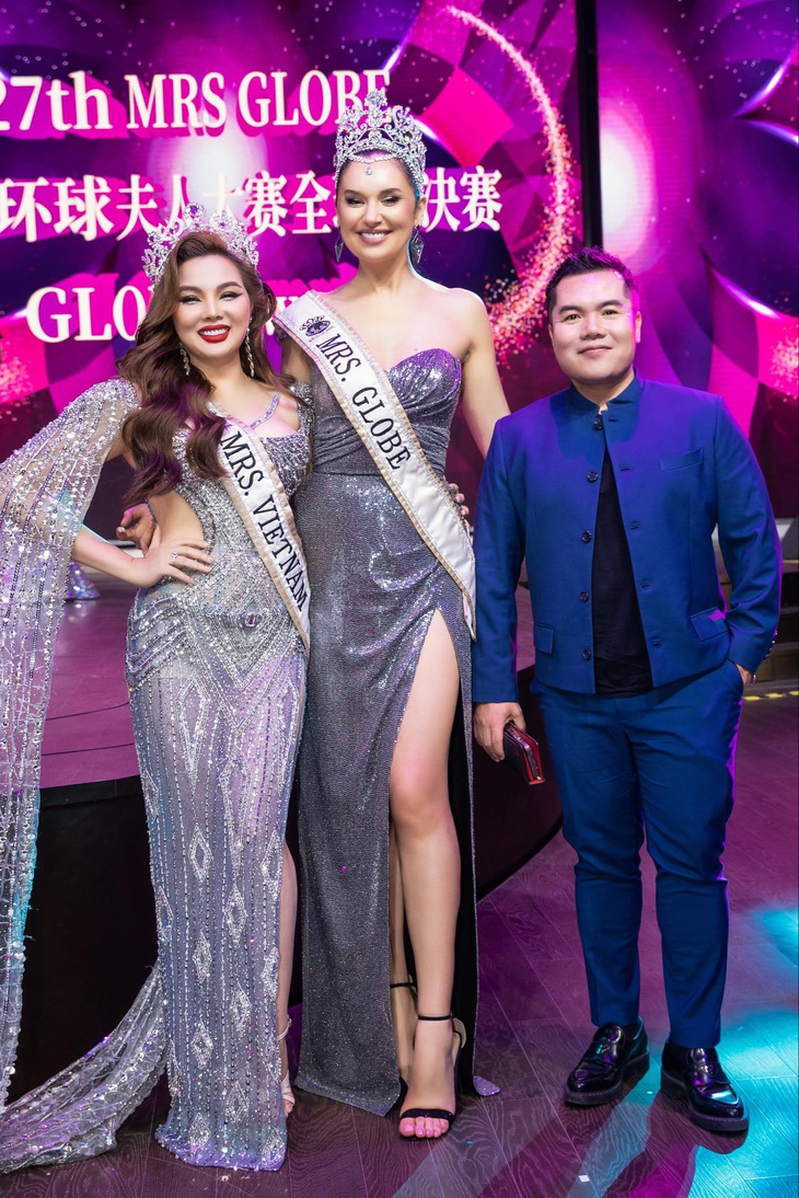 Mrs Globe 2024, hoa hậu Ngọc Trang và Giám đốc quốc gia Mrs. Globe Việt Nam - CEO Oscar Town Lương Trọng Nghĩa