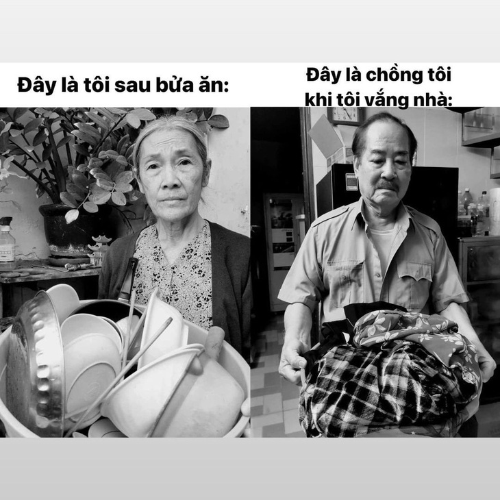 Nghệ sĩ Thanh Hiền và Thanh Dân ngán ngẩm vì chồng bát ăn chưa rửa, thau đồ chưa giặt