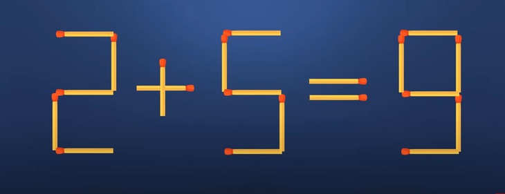 Thử tài IQ: Di chuyển một que diêm để 2+5=9 thành phép tính đúng- Ảnh 1.