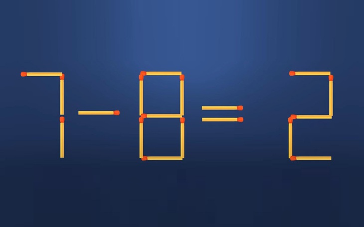 Thử tài IQ: Di chuyển một que diêm để 7-8=2 thành phép tính đúng