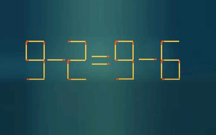 Thử tài IQ: Di chuyển một que diêm để 9-2=9-6 thành phép tính đúng