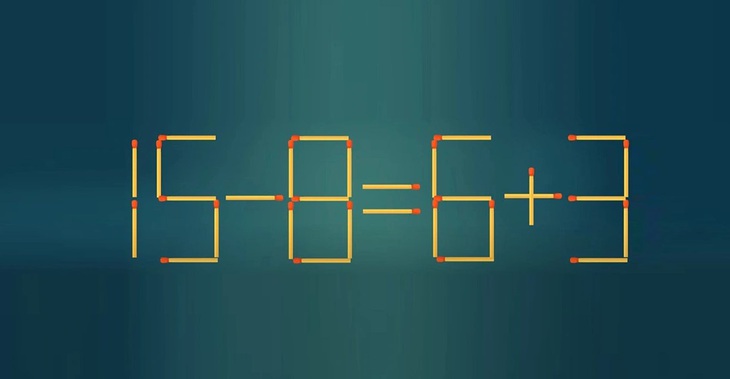 Thử tài IQ: Di chuyển một que diêm để 15-8=6+3 thành phép tính đúng- Ảnh 1.