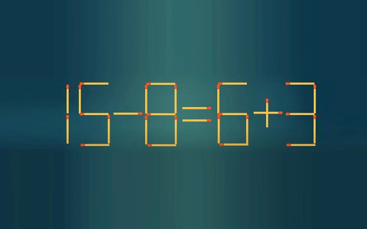 Thử tài IQ: Di chuyển một que diêm để 15-8=6+3 thành phép tính đúng