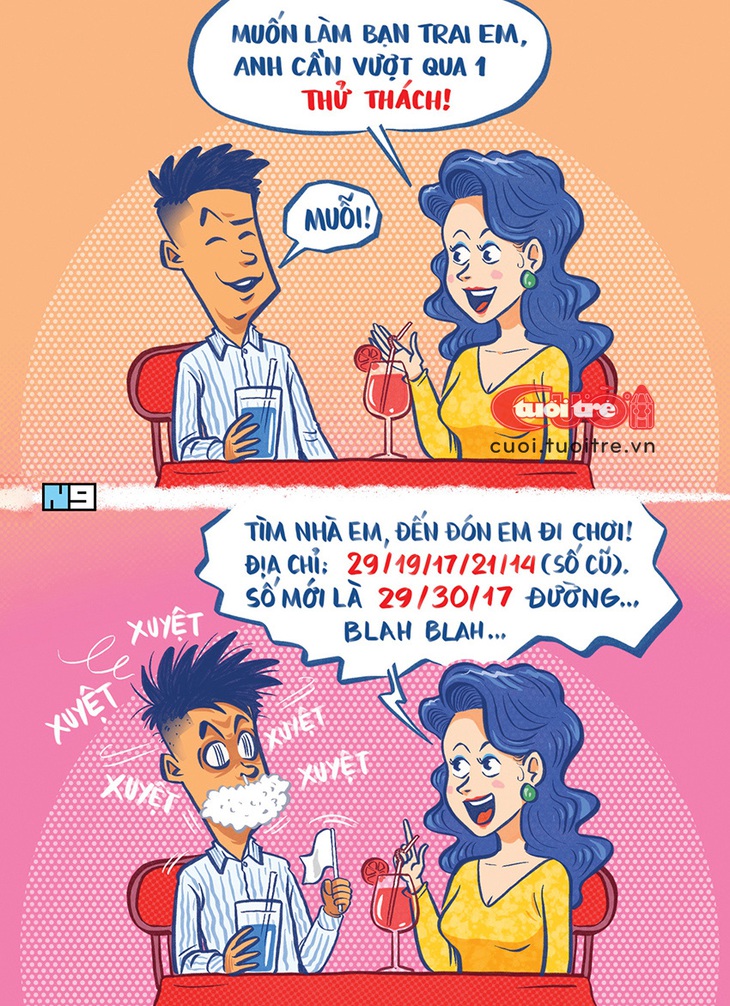 Những con số "vô tri" làm khó tình yêu đôi bạn trẻ - Tranh: Hải Nam 