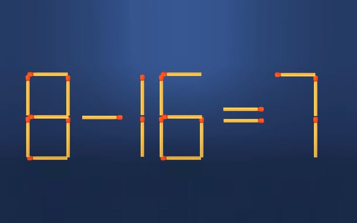 Thử tài IQ: Di chuyển một que diêm để 8-16=7 thành phép tính đúng