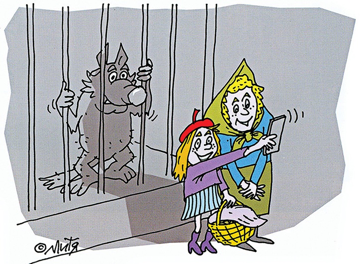 Cùng seo-phì khi con sói đã bị nhốt - tranh của họa sĩ Nga Kononov.