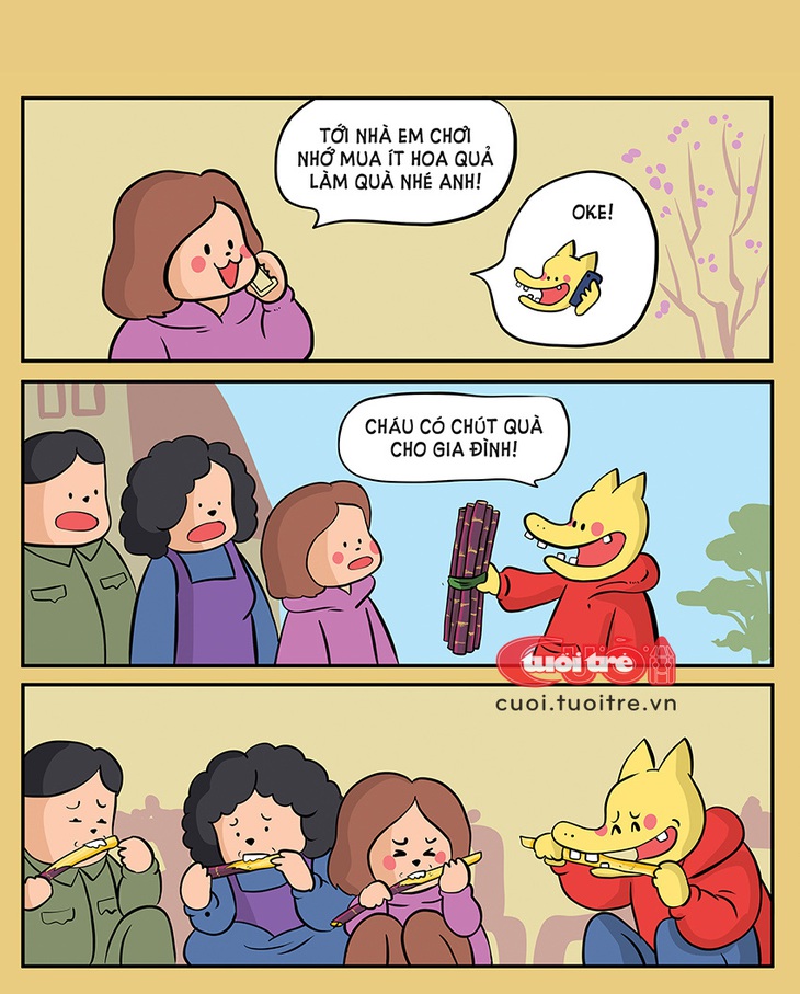 Gãy răng vì món quà ra mắt nhà người yêu - Tranh: Thăng Fly 