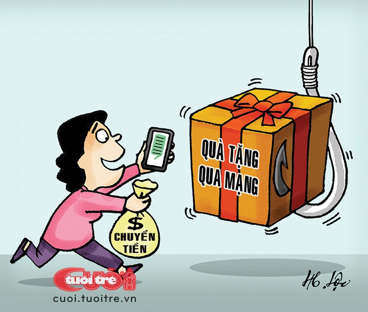 Vừa giận vừa thương nạn nhân bị lừa đảo - Tranh: Hữu Lộc 