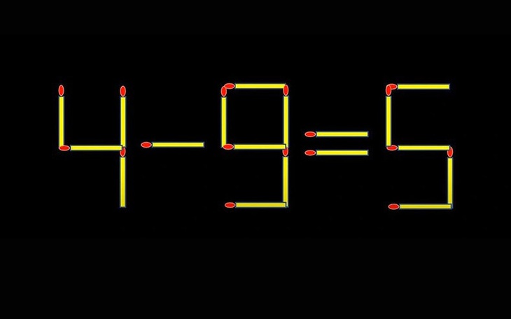 Thử tài IQ: Di chuyển một que diêm để 4-9=5 thành phép tính đúng