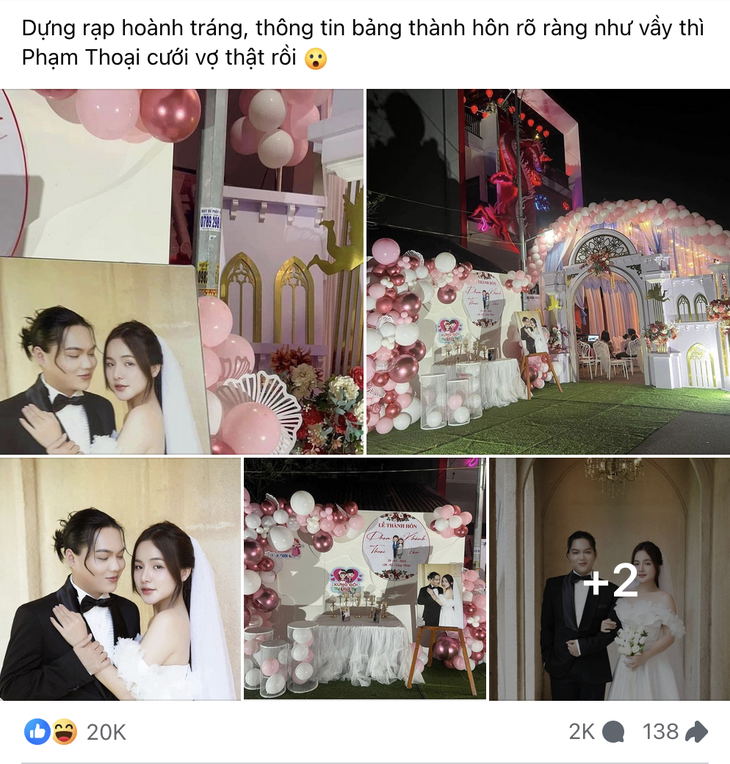 Thông tin Phạm Thoại tổ chức đám cưới 