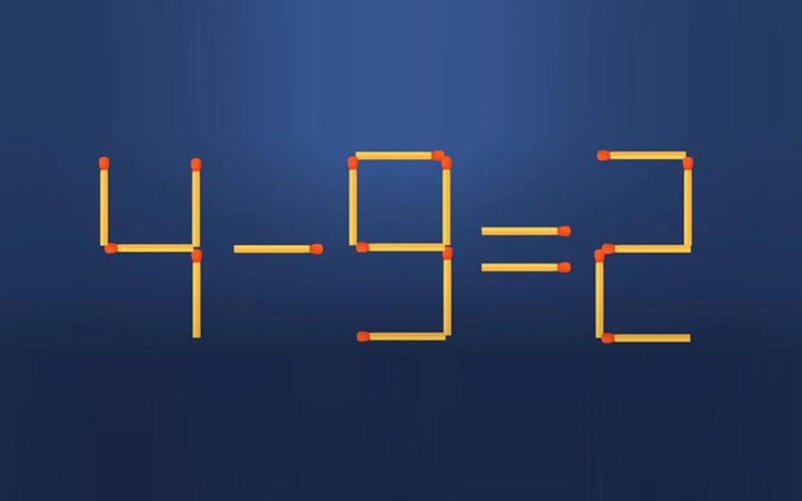 Thử tài IQ: Di chuyển một que diêm để 4-9=2 thành phép tính đúng