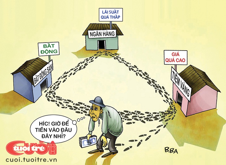 Loay hoay với tiền nhàn rỗi - Tranh: B.Ba