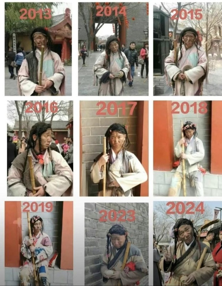 Người đàn ông miệt mài ăn xin từ năm này qua năm khác.