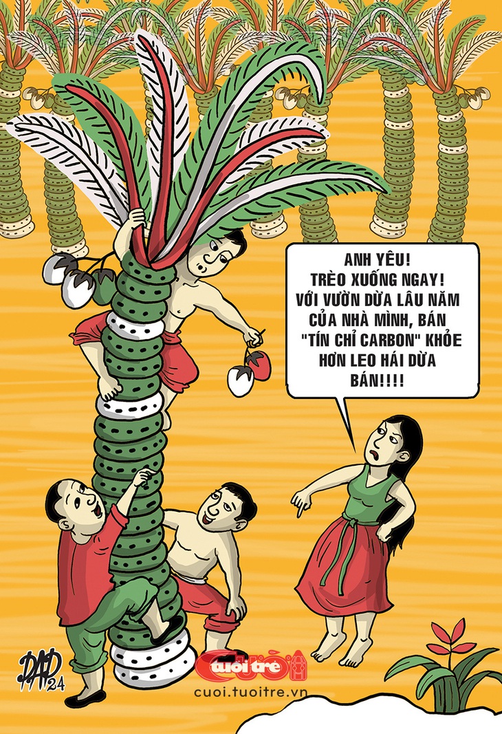 Tranh dân gian hứng... tín chỉ carbon - Tranh: DAD 