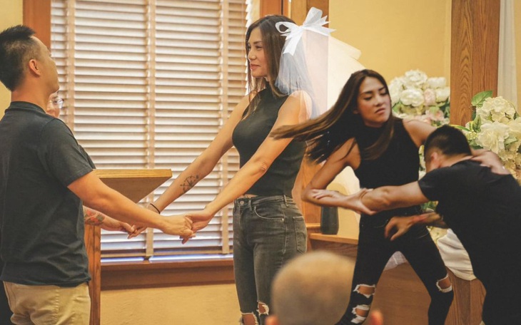 Cô dâu Võ Hoàng Yến mặc jean rách 