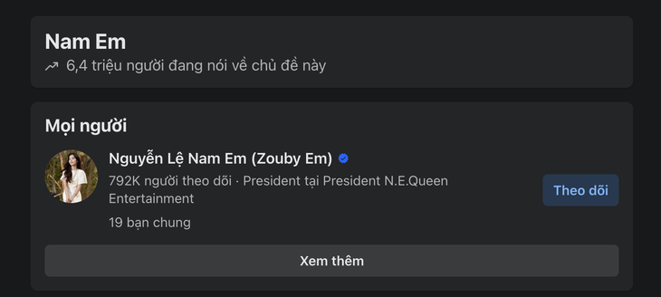 Cư dân mạng đã "nói hơi nhiều" về Nam Em trong 24 giờ qua. 