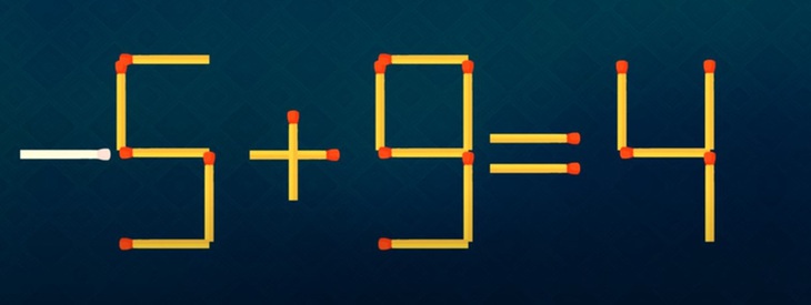 Thử tài IQ: Di chuyển một que diêm để 5+8=4 thành phép tính đúng- Ảnh 2.