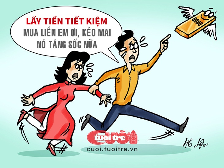 Giá vàng làm gia tăng hội chứng FOMO - Tranh: Hữu Lộc 