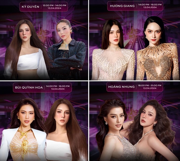 Phiên live sẽ có sự xuất hiện của 4 Hoa Hậu Kỳ Duyên, Hương Giang, Quỳnh Hoa và Hoàng Nhung.