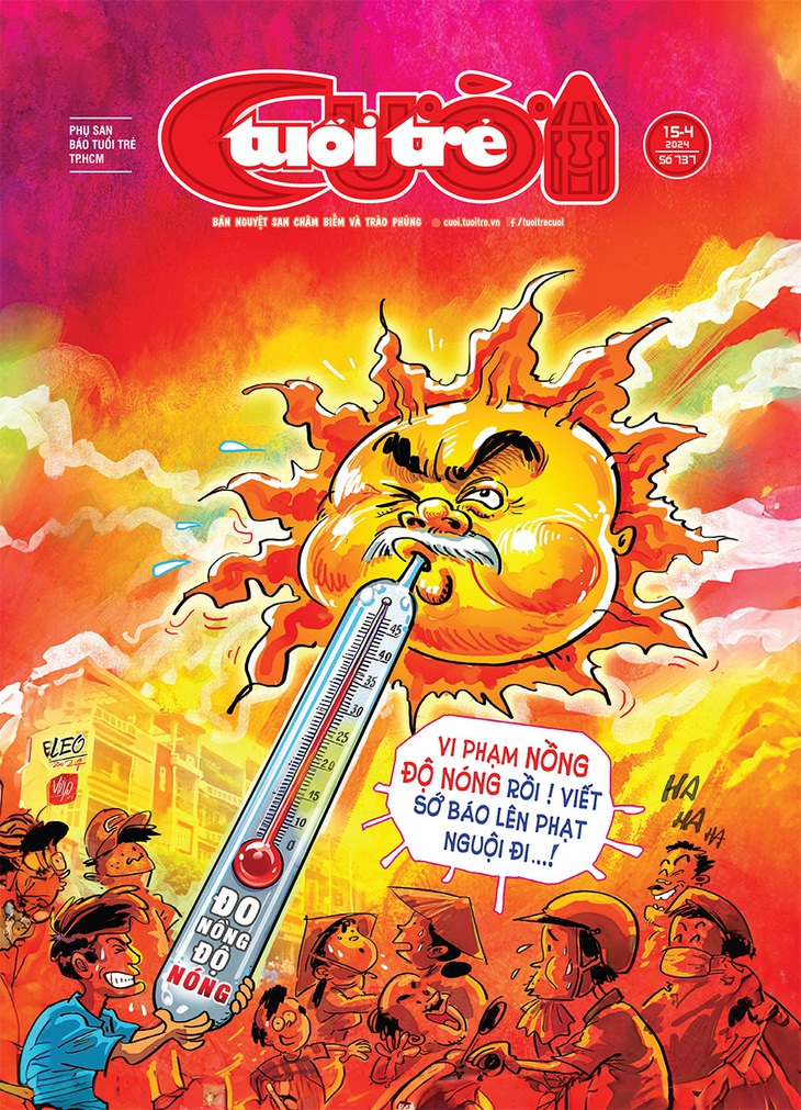 Bìa 1 Tuổi Trẻ Cười số 15-4-2024: Ông Mặt trời 