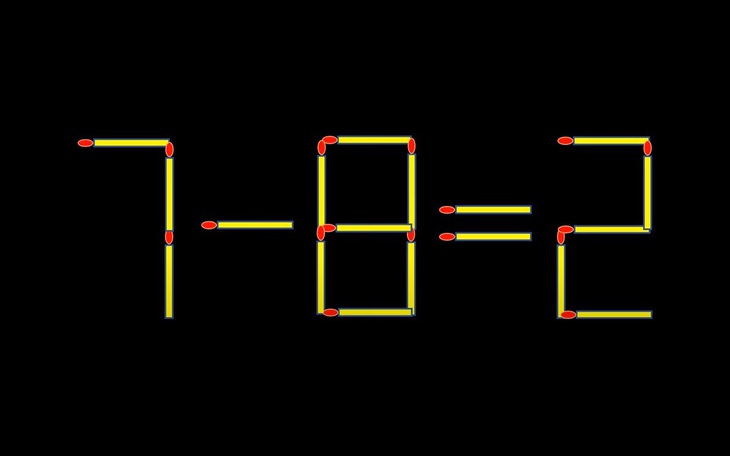 Thử tài IQ: Di chuyển một que diêm để 7-8=2 thành phép tính đúng