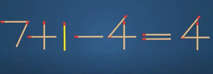 Thử tài IQ: Di chuyển một que diêm để 74-4=4 thành phép tính đúng- Ảnh 2.