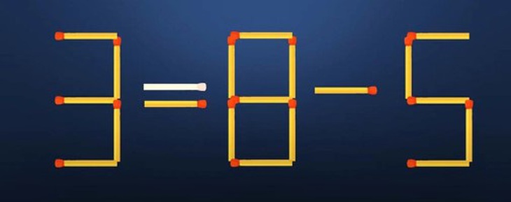 Thử tài IQ: Di chuyển một que diêm để 3-8=5 thành phép tính đúng- Ảnh 2.