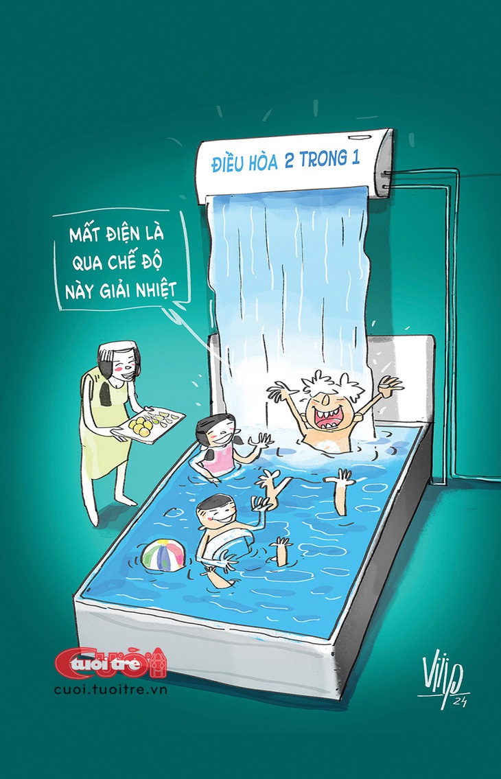 Giải nhiệt mùa hè với chiếc máy lạnh 2 trong 1 - Biếm họa của Viiip