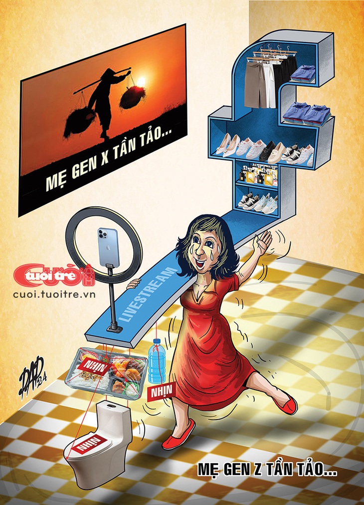 Mẹ gen Z tần tảo khác mẹ gen X - Tranh: DAD 