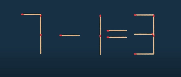 Thử tài IQ: Di chuyển hai que diêm để 7-1=3 thành phép tính đúng- Ảnh 1.