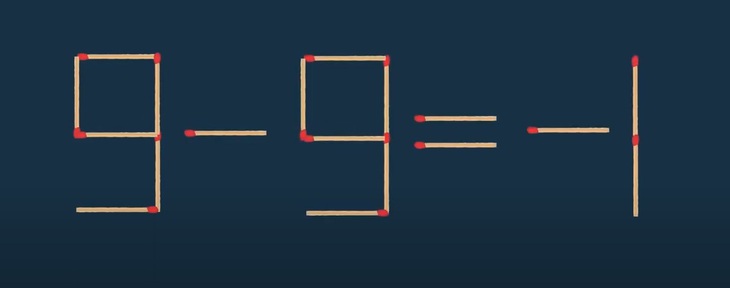 Thử tài IQ: Di chuyển hai que diêm để 9-9=-1 thành phép tính đúng- Ảnh 1.