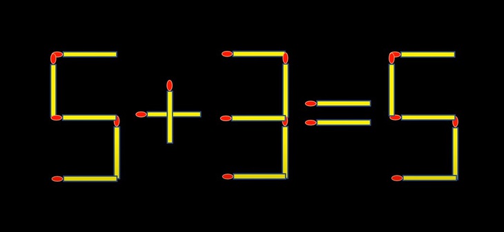 Thử tài IQ: Di chuyển hai que diêm để 4+3=1 thành phép tính đúng- Ảnh 3.