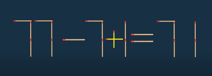 Thử tài IQ: Di chuyển hai que diêm để 77-77=77 thành phép tính đúng- Ảnh 2.