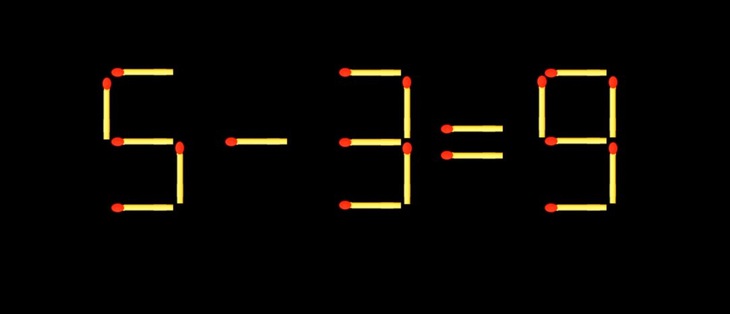 Thử tài IQ: Di chuyển một que diêm để 9+5=2 thành phép tính đúng- Ảnh 5.