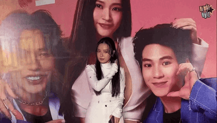 Midu và Minh Đạt trong lần hiếm hoi sánh vai tại một sự kiện (Nguồn: Bí mật Vbiz) 